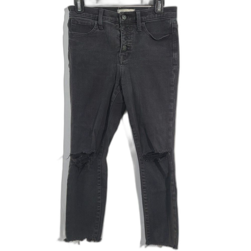 Madewell  Black High Rise Skinny Faded Distressed Jeans Women 26P